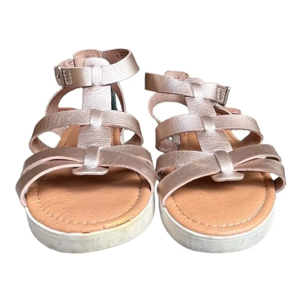 Cat &‎ Jack Girls Champagne Gold Pink Sandals Shoes 1M EUC